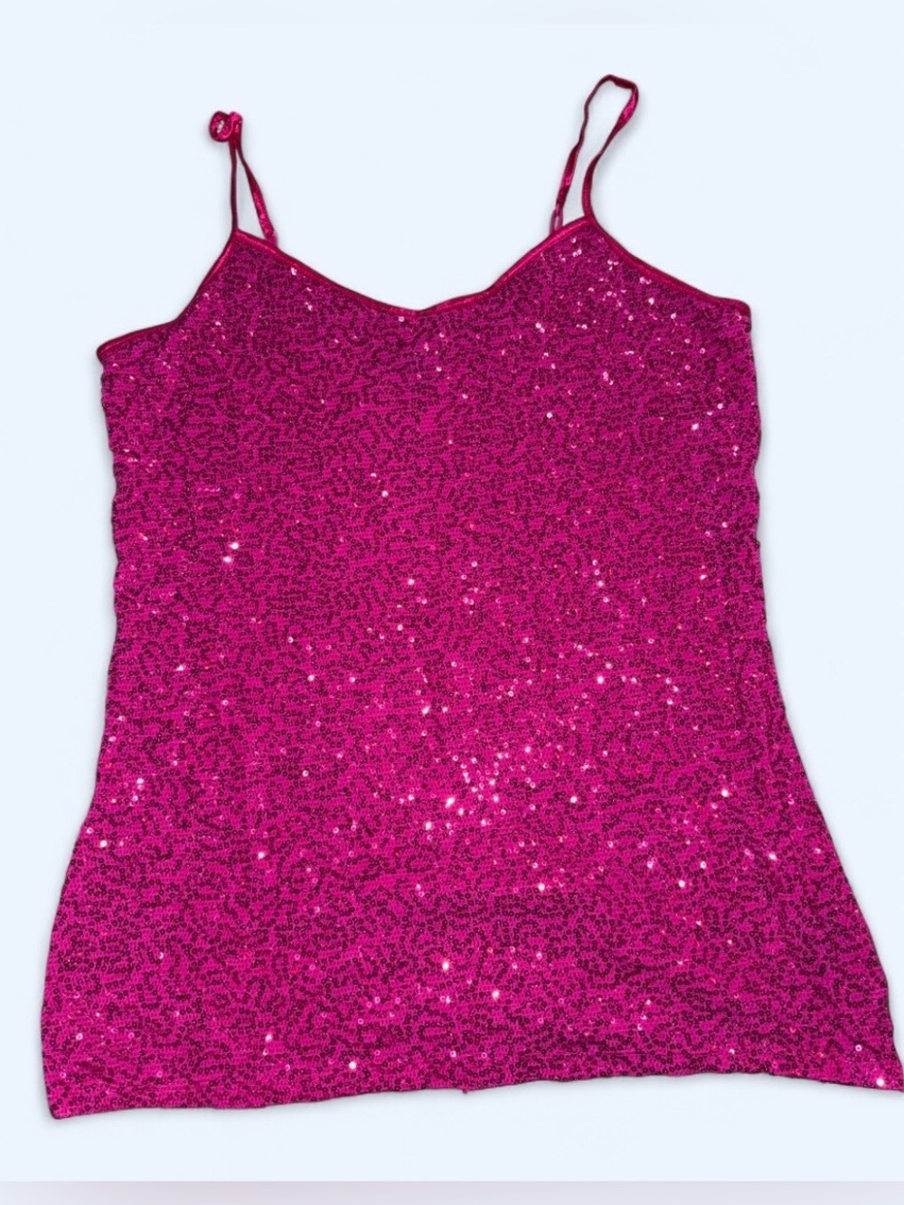 Express Hot Pink Sequin Tank Top - Size M